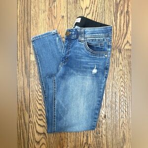 Democracy AB Tech Medium Dark wash distressed ankle skinny jeans